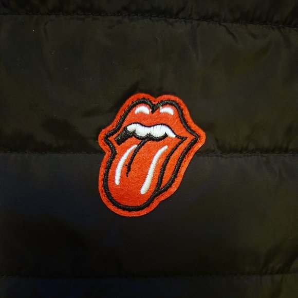 The Rolling Stones Quilted Jacket Classic Tongue Band Logo rock Official L NWT - Picture 4 of 9